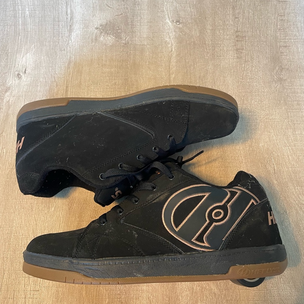 Heelys Propel 2.0 Black Lace-Up Wheeled Skate Shoes Sneakers Mens Size 12